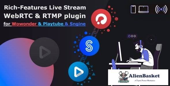 62872  Live Stream plugin WebRTC & RTMP for Wowonder & Sngine Social Network & Playtube v1.2.27