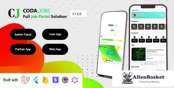 62880  CodaJobs v1.0.5 - Job Portal Full Solution with User and Partner (Company) Flutter App, Web a