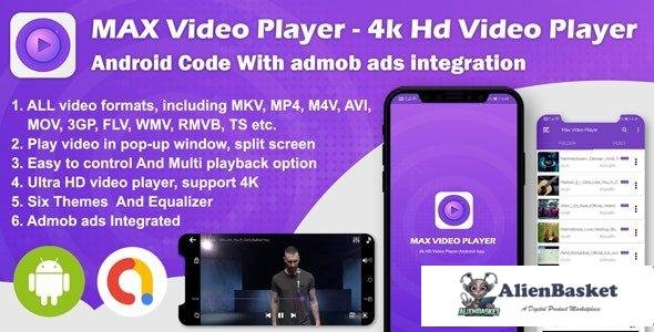 62985  Android Max Player v2.0 - 4k HD Video Player with Admob Ads