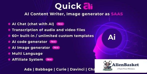 64757  QuickAI OpenAI v4.5 - ChatGPT - AI Writing Assistant and Content Creator as SaaS - 