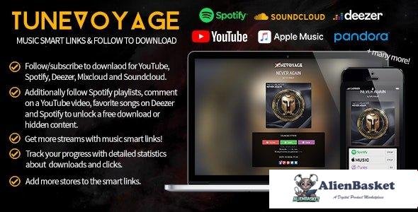 63153  TuneVoyage v1.7 - Smart Links & Follow To Download (Spotify/YouTube/Deezer/Soundcloud/Mixclou