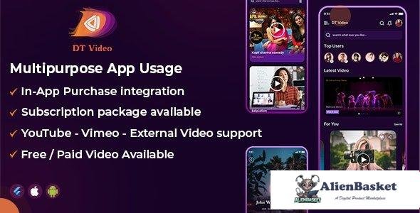 63154  DTVideo v2.0 - Flutter Multipurpose All In One Videos App + Admin panel
