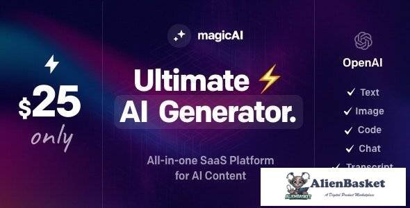 63380  MagicAI v1.3.0 - OpenAI Content, Text, Image, Chat, Code Generator as SaaS