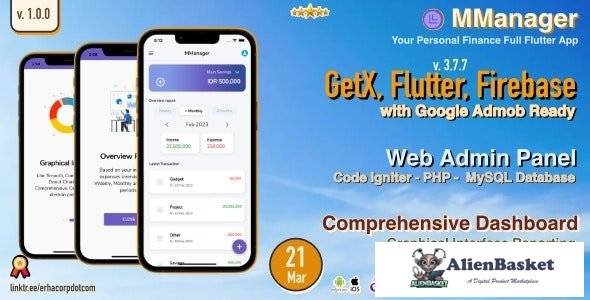 63395  MManager v1.0 - Personal Finance Full Flutter App, with Chart Report | GetX | Web Admin Panel