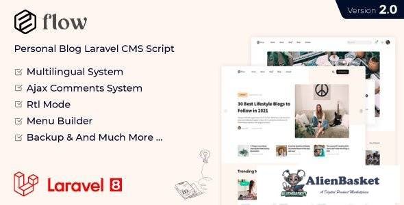 63442  Flow v2.11 - Laravel Personal Multilingual Blog Script  - 