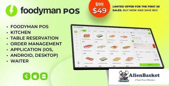 63489  Foodyman POS v1.0 - A single restaurant POS Kitchen Table Reservation + Waiter Application (i