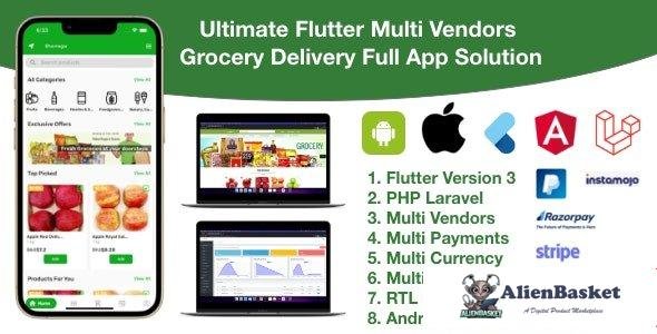 63508  Grocery / delivery services / ecommerce multi vendors(android + iOS + website) flutter 3 / la