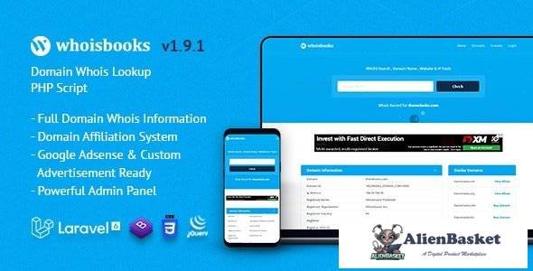 63564  WhoisBooks v1.9.1 - Domain Whois Lookup PHP Script - 