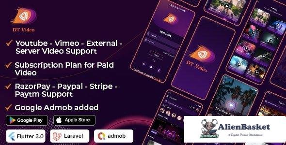 63581  DTVideo v3.0.1 - Flutter Multipurpose All In One Videos App ( Android + ios) Admin panel