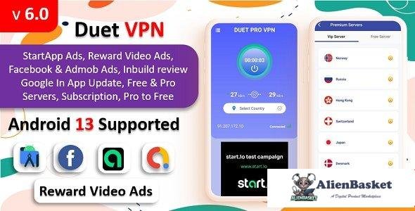63623  Duet Pro VPN App v6.0 - Secure VPN App & Fast VPN