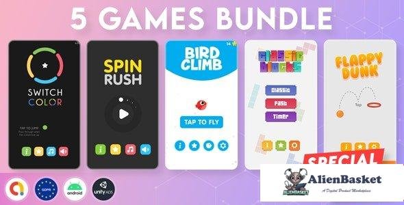 63665  BUNDLE 5 GAMES | Admob + GDPR + Unity