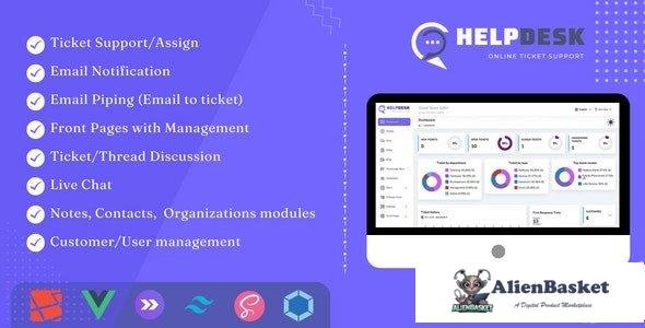 64018  HelpDesk v3.1 - Online Ticketing System with Website - ticket support and management - 