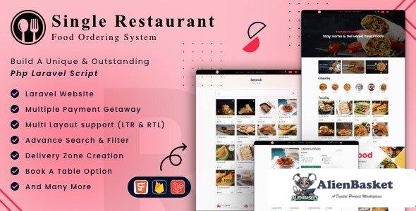 65059  Single Restaurant v9.3 - Laravel Website & Admin Panel - 