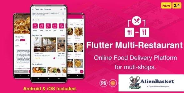 63854  Flutter Multi-Restaurant (FoodPanda, GrabFood - Mobile Food Delivery Platform For iOS & Andro