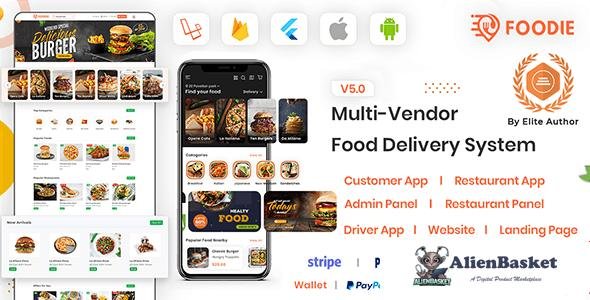 64477  Foodie v5.2.1 - UberEats Clone - Food Delivery App - Multiple Restaurant Food Delivery Flutte