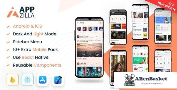 64069  AppZilla v1.3 - Mobile React Native UI KIT Elements Andriod + iOS