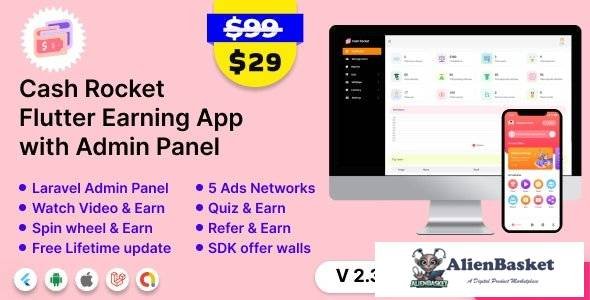 64079  Cash Rocket v2.3 – Flutter Online Earning App with Admin Panel