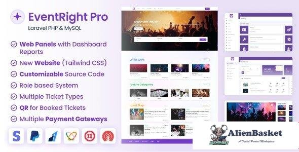 64625  EventRight Pro v1.11.0 - Ticket Sales and Event Booking & Management System with Website & We