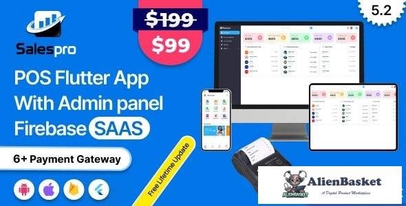 64537  SalesPro Saas v5.2 - Flutter POS Inventory Full App+Admin panel With Firebase