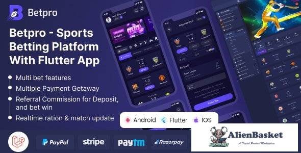 64682  Betpro v2.2 - Sports Betting Platform PHP Laravel Admin Panel With Flutter App ios and androi