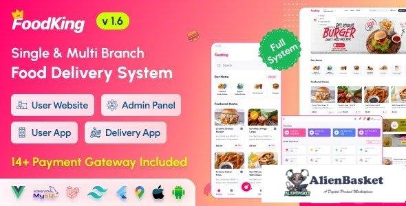 64834  FoodKing v1.6 - Restaurant Food Delivery System with Admin Panel & Delivery Man App - 