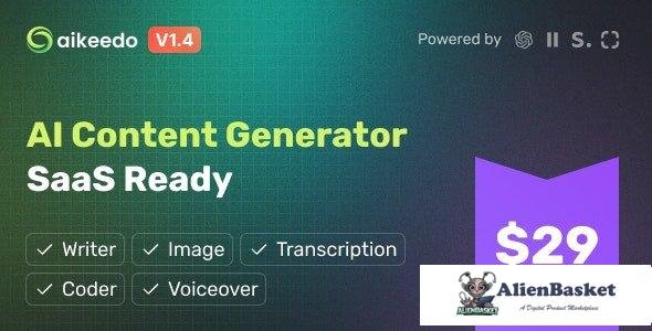 65613  Aikeedo v1.4.3 - AI Content Generator Platform - SaaS Ready - OpenAI - 