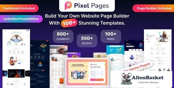 67232  PixelPages v1.0.7 - SAAS Application Website Builder for HTML Template