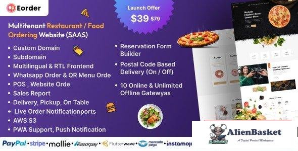 65979  Eorder v1.0 - Multitenant Restaurant / Food Ordering Website (SAAS)