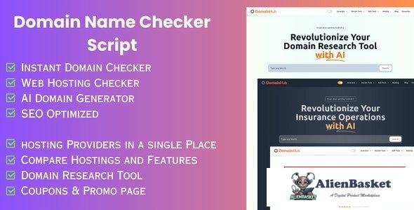 65980  Domain Hub - Domain Checker, AI Name Generator, Who-is-hosting, Whois, DNS React Nextjs tools