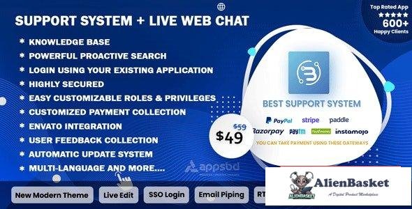 66275  Support System v4.1.4 - Live Web Chat & Client Desk & Ticket Help Desk - 