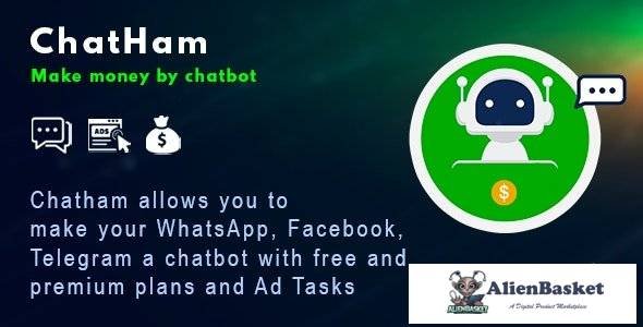 66292  ChatHam v1.0 - Facebook, WhatsApp, Telegram chatbot with Ad tasks