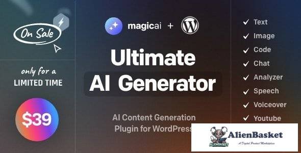 66260  MagicAI for WordPress v1.4 - AI Text, Image, Chat, Code, and Voice Generator