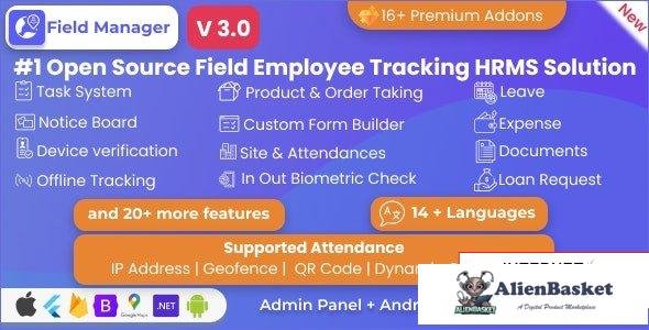 66713  Field Manager v3.0 - Employees Realtime & Offline Tracking, Tasks, Product Order, IP, QR, Geo