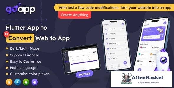 66860  GoApp for Web to App Convertor Flutter + Admin Panel v1.0