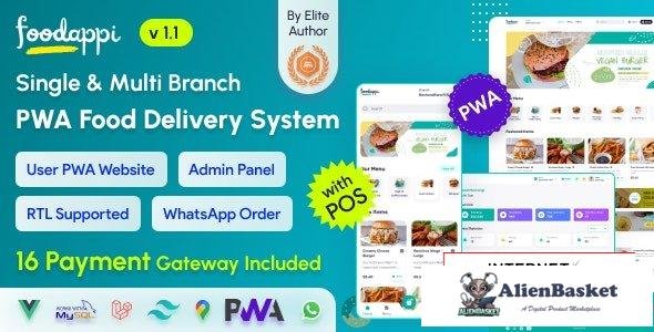 67054  FoodAppi v1.1 - PWA Food Delivery System and WhatsApp Menu Ordering with Admin Panel | Restau