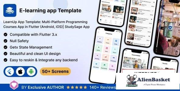 67130  LearnUp UI App Template v1.0 - Multi-Platform Programming Courses in Flutter