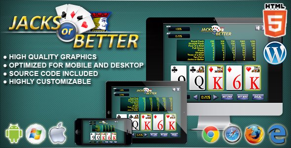 115044 Video Poker Jacks or Better - HTML5 Casino Game 