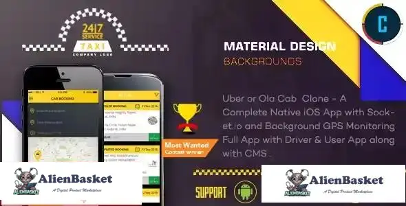 115225 Taxi Booking App - A Complete Clone of UBER with User,Driver & Backend CMS Coded with Native 