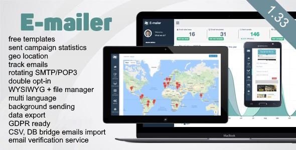 114825 E-mailer - Newsletter & Mailing System with Analytics + GEO location v1.18 