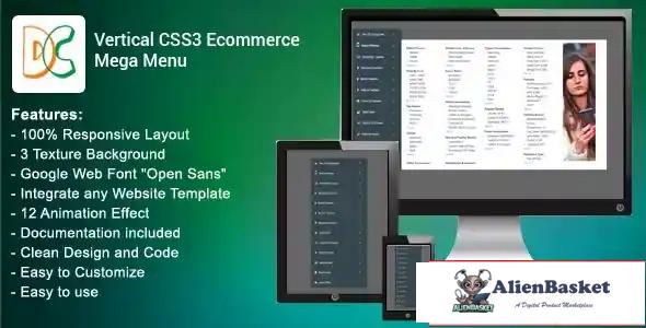 114658 Vertical CSS3 Ecommerce Mega Menu 