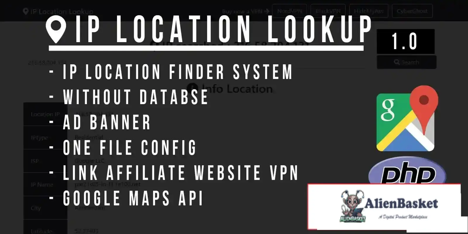 115290 IP Location Lookup PHP Script v1.1 70199