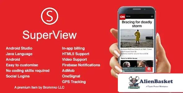 114488 SuperView - WebView App for Android with Push Notification, AdMob, In-app Billing App 