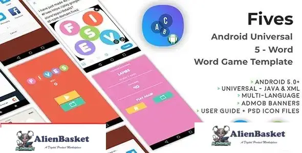 114724 Fives - Android Universal Word Game Template 