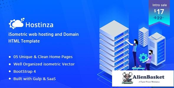 11262 Hostinza - Isometric Web Hosting, Domain and WHMCS Html Hosting Template 