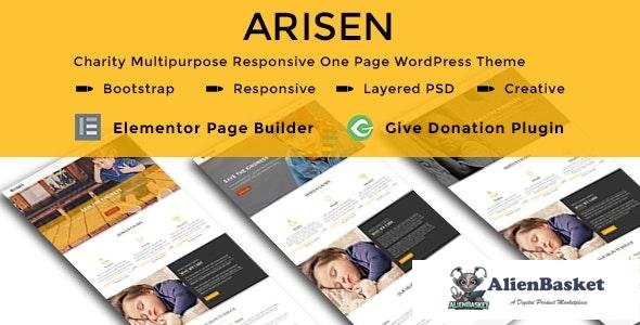 20839 ARISEN v1.0 - Charity Multipurpose Responsive One Page WordPress Theme 