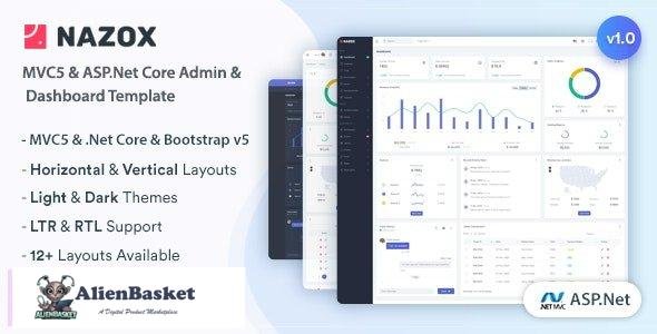 27975 Nazox v1.0 - ASP.Net Core & MVC5 Admin & Dashboard Template 