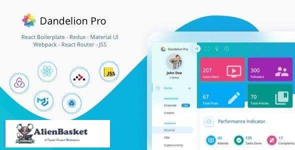 28035 Dandelion Pro v2.1.0 - React Admin Dashboard Template 