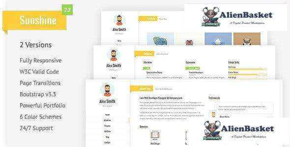 28094 Sunshine v2.2 - Personal Portfolio Template 