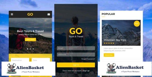 28134 Go v1.0 - Tours & Travel Mobile Template 