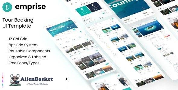 28137 Emprise UI v1.0 - Tour Travel Landing Page Figma Template 